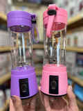 USB Rechargeable Juicer Blender 6 Blades Electric Blender Mini Portable Personal Size USB Rechargeable Mixer 380ml Food Grade Water Bottle Portable Fruit Juicer Machine (Double Click Start) By Bee To Door